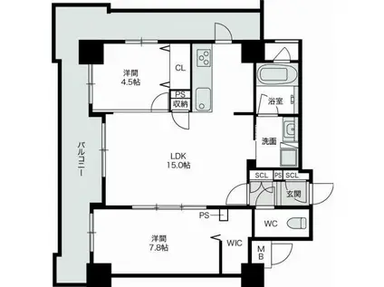 ラフィーネ博多南(2LDK/3階)の間取り写真