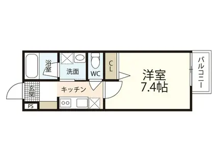 CASACOZY山根町(1K/1階)の間取り写真