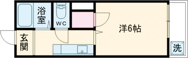 RESTA KAITA(1K/1階)の間取り写真