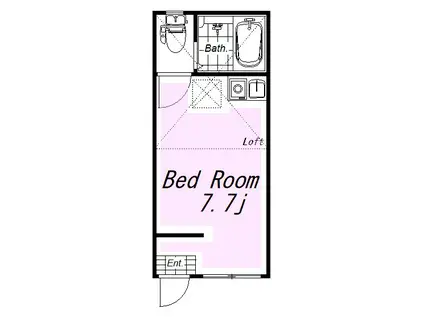 ユナイト新町ファンタジスタ(ワンルーム/2階)の間取り写真