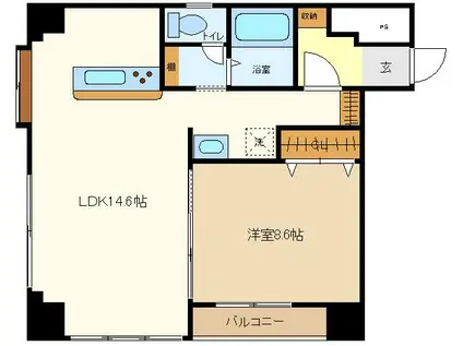 ノヴレス吉岡(1LDK/3階)の間取り写真