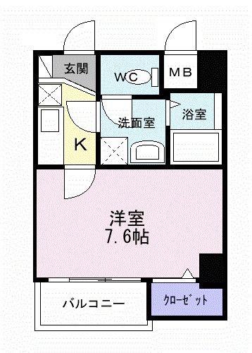 ヌーヴェルレジデンス(1K/3階)の間取り写真