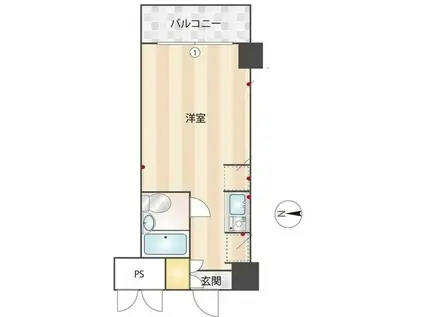 スカイコート鶴見第2(ワンルーム/5階)の間取り写真