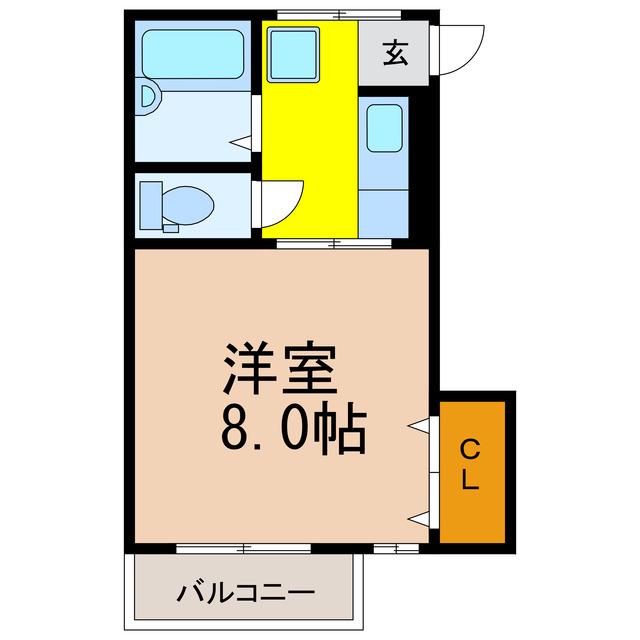 メゾンド岡野(1K/3階)の間取り写真