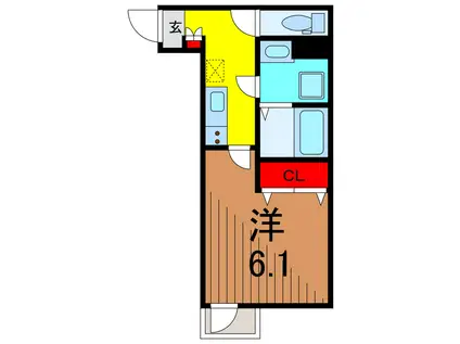 プルミエII(1K/3階)の間取り写真