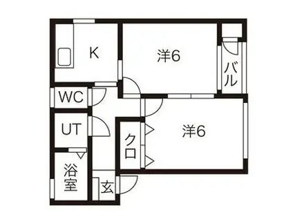 シュロス(2K/2階)の間取り写真