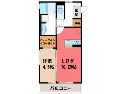 メゾン・ドゥ・ボヌール(1LDK/3階)の間取り写真