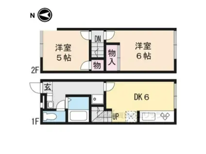 レオパレスNINE(2DK/1階)の間取り写真