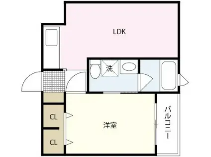 リーベ上東雲(1LDK/4階)の間取り写真