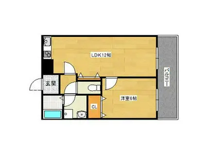 ベラビスタ柴田(1LDK/3階)の間取り写真