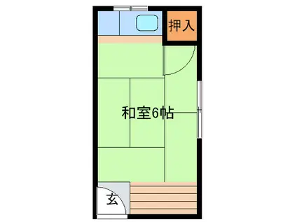 白鳩荘(ワンルーム/2階)の間取り写真