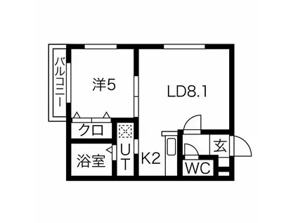 LF21(1LDK/1階)の間取り写真