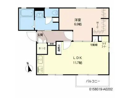 ポラリス (1LDK/2階)の間取り写真