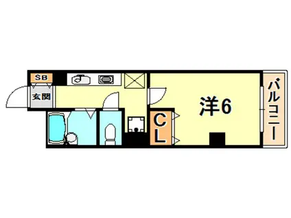 ミヤミショーレ(1K/2階)の間取り写真