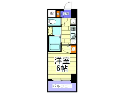 エステムコート難波ウエスト-SIDE Vアジュール(1K/4階)の間取り写真