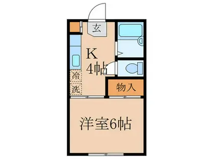 ハイツ フレグランス(1K/1階)の間取り写真