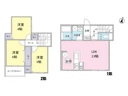 蓮田AP(3LDK/1階)の間取り写真