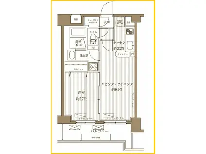 サニーリヴ北新横浜(1LDK/2階)の間取り写真