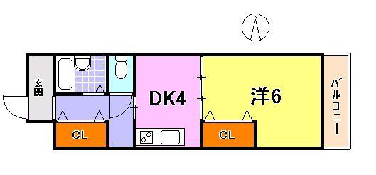 グローリー元町(1DK/7階)の間取り写真