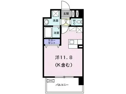 スカイパレス空港東(ワンルーム/2階)の間取り写真