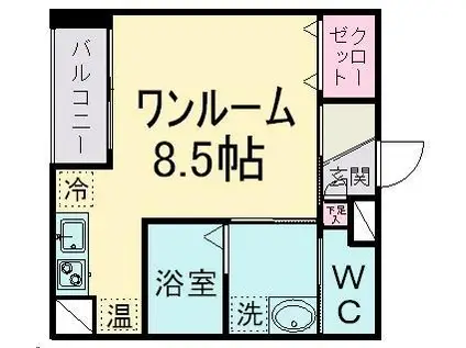 グラン・ドミール仙台駅東(ワンルーム/6階)の間取り写真