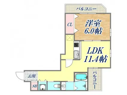 REGINA(1LDK/7階)の間取り写真