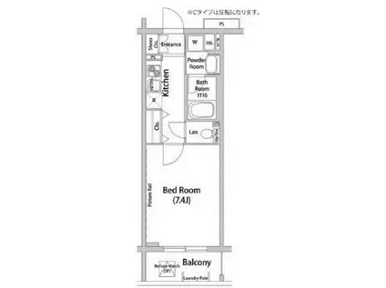 ヒューリックレジデンス調布柴崎(1K/3階)の間取り写真