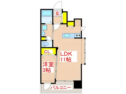 GRAN FIORE(1LDK/2階)の間取り写真