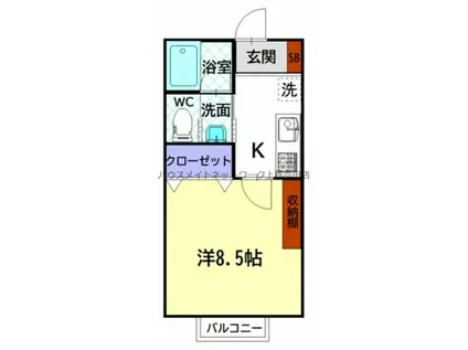 APARTMENT BE1(1K/2階)の間取り写真