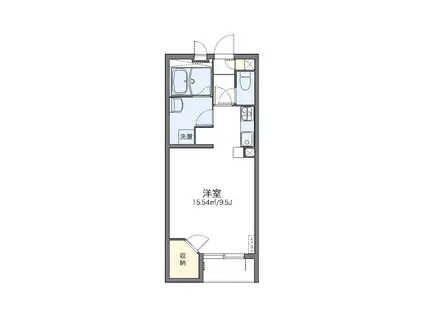 レオネクストパティオII(1K/1階)の間取り写真