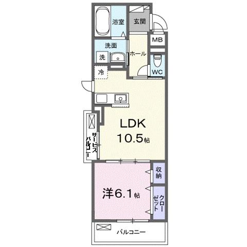 フルール近江(1LDK/2階)の間取り写真