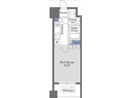 ドゥーエ日本橋(1K/2階)の間取り写真