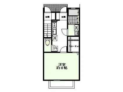 リヴェール(1K/1階)の間取り写真