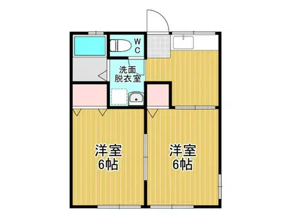 びゅうハイム(2K/1階)の間取り写真