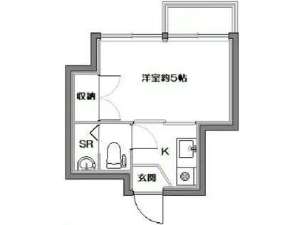 益谷ハイツ(1K/2階)の間取り写真