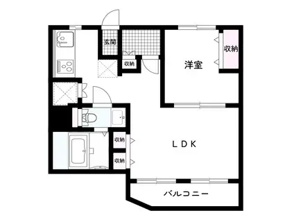 池袋パークハイツマンション(1LDK/8階)の間取り写真
