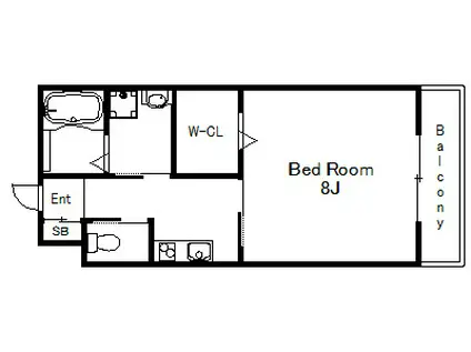 エスポォワール(1K/1階)の間取り写真