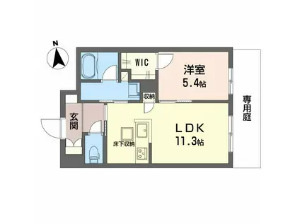 シャーメゾンプレミアム(1LDK/1階)の間取り写真