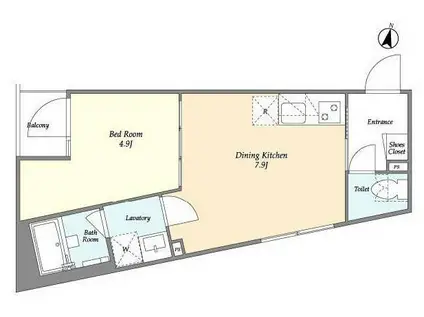 フラッフィー西早稲田(1DK/3階)の間取り写真