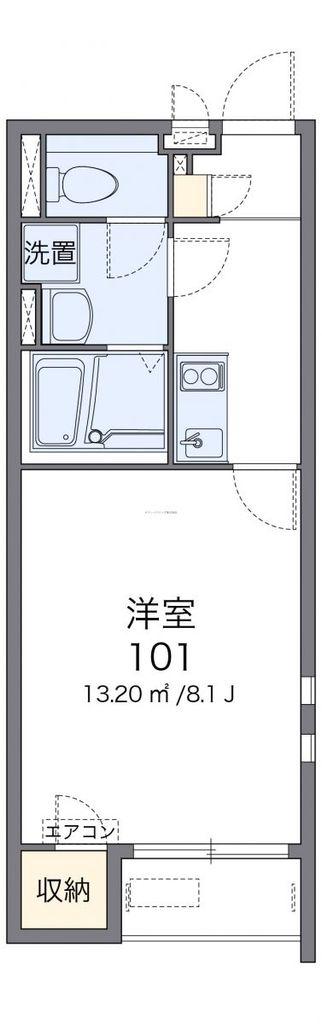 クレイノサンマルボ(1K/2階)の間取り写真