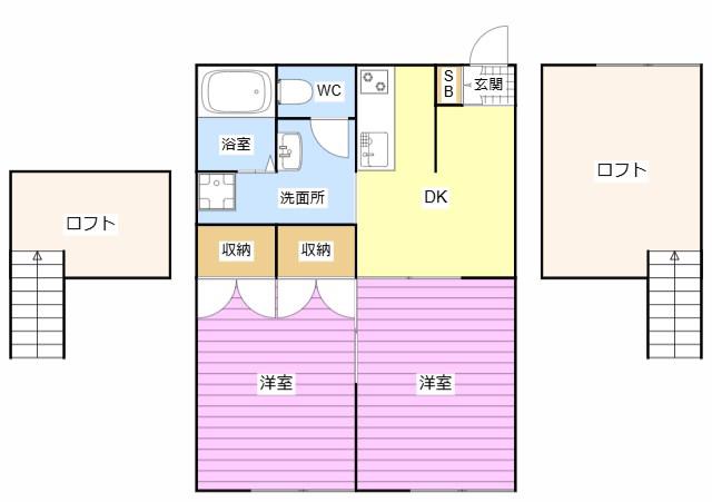 ほたるV(2DK/1階)の間取り写真