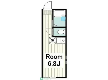 ユナイト横浜コート・ダ・ジュール(ワンルーム/2階)の間取り写真