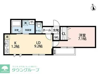 ウィステリア S(1LDK/2階)の間取り写真