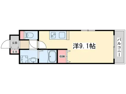 エクセレント上新20(ワンルーム/11階)の間取り写真