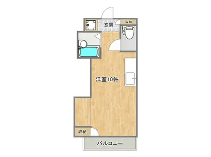 ライオンアネックス(ワンルーム/4階)の間取り写真