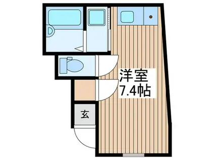 メイリリー鳩ヶ谷(ワンルーム/1階)の間取り写真
