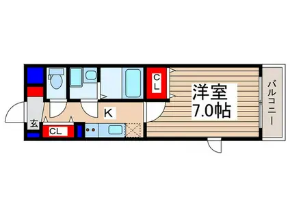 プラザサンフラワー(1K/3階)の間取り写真