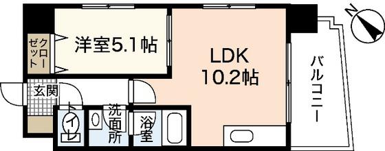 ONES CASTLE(1LDK/8階)の間取り写真