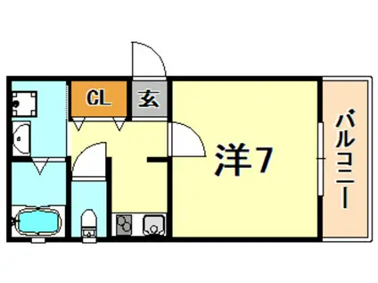 カサ六甲台町(1K/3階)の間取り写真