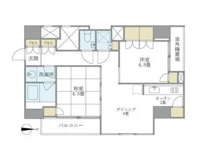 東京松屋UNITY(2DK/10階)の間取り写真